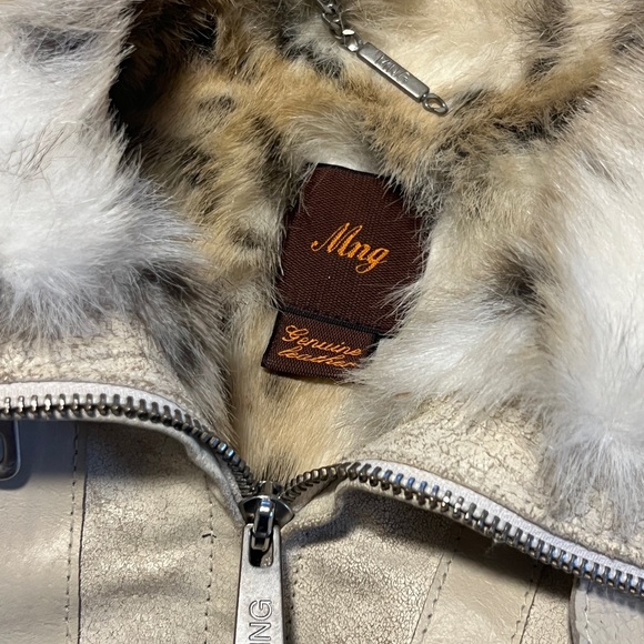 Vintage Genuine Leather Jacket with Faux Fur - Picture 6 of 7